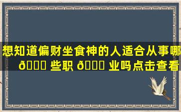 想知道偏财坐食神的人适合从事哪 🐕 些职 🍀 业吗点击查看！